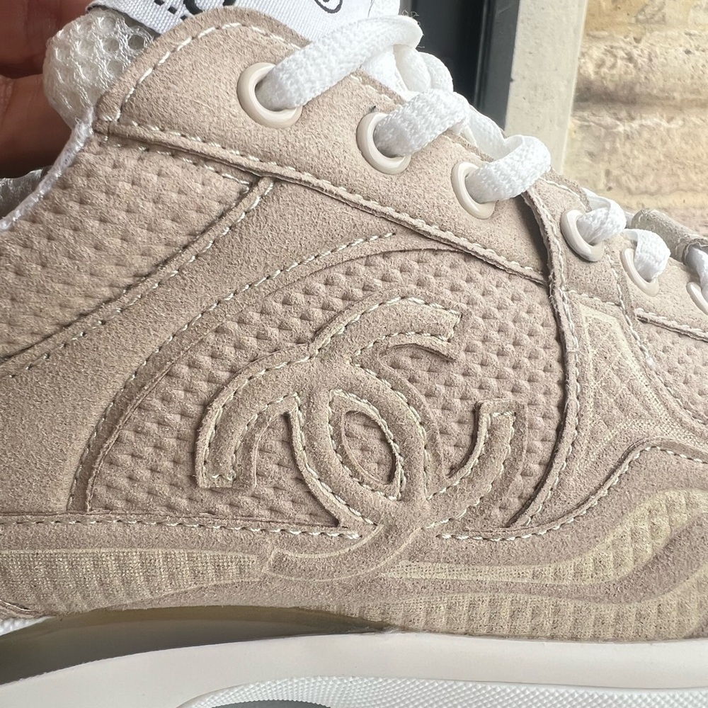 Chanel tennis shoes size 8 worn once only because my size is 9